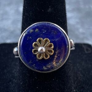 Size 7.5 Sterling Silver Lapis Brazil Ring